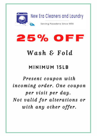 25% Off-Wash& Fold